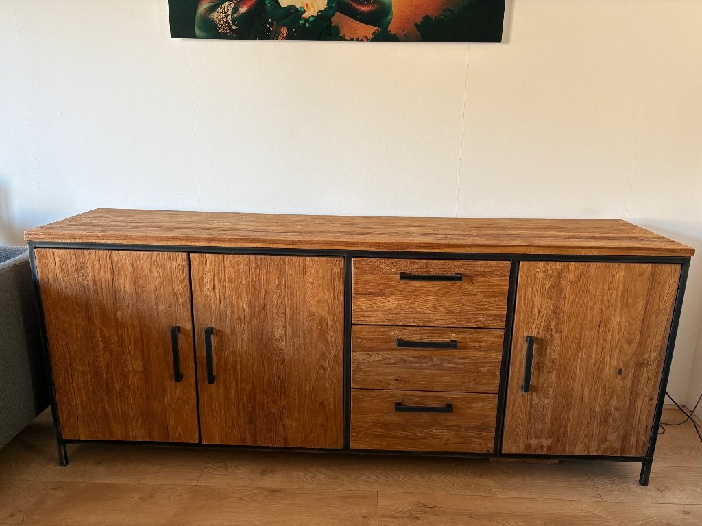 Romaro dressoir, Ophalen, Met lade(s), 150 tot 200 cm, Teakhout