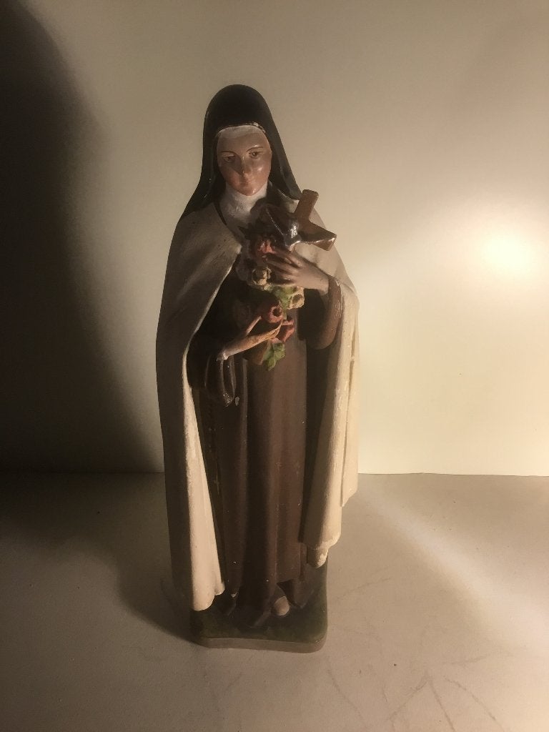 Antiek beeldje van Theresia  van Liseux, Verzenden, Gebruikt, Beeld(je), Christendom | Katholiek