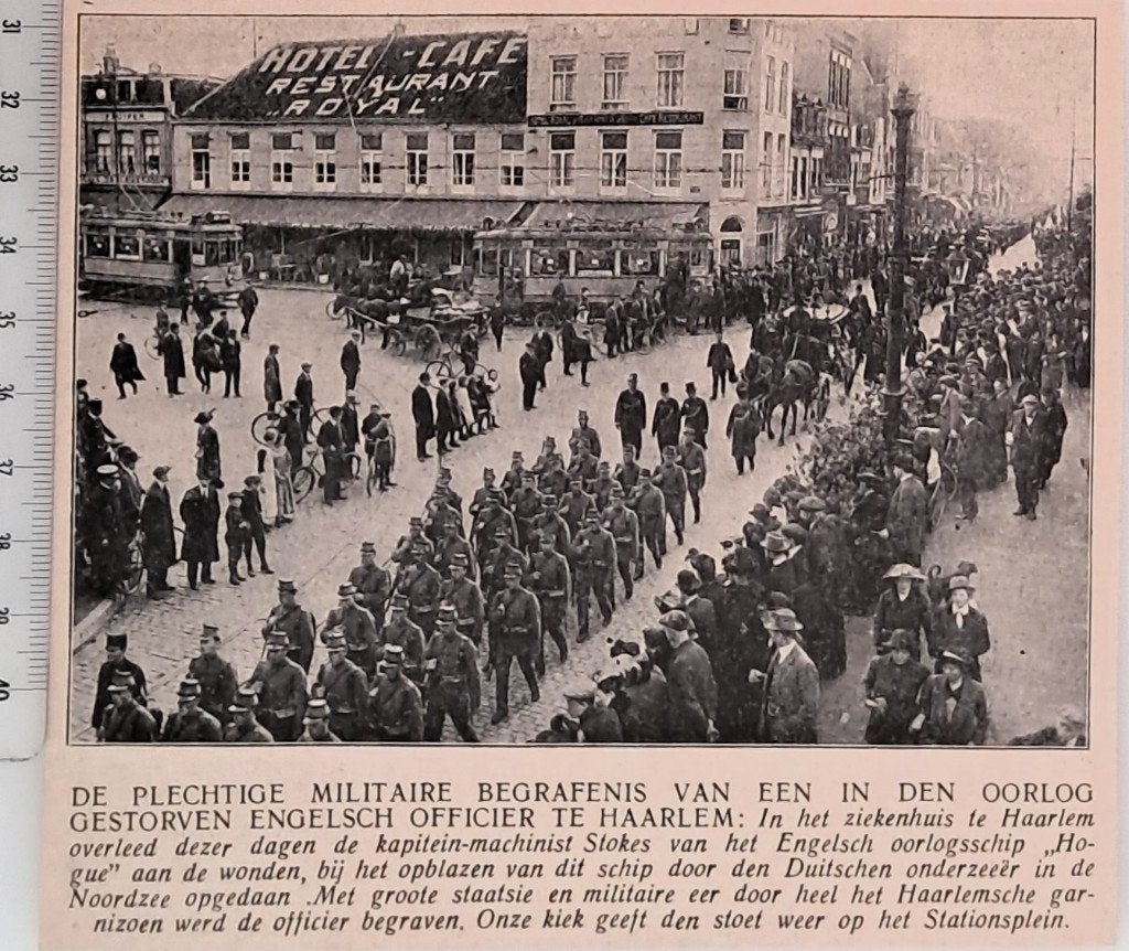 leger 1914: Militaire begrafenis Eng.officier in Haarlem, Verzenden, Voor 1940, Gebruikt, Overige onderwerpen