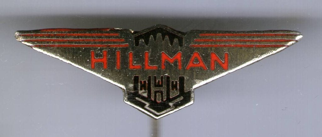 Hillman rood/zwart op zilverkleurig auto speldje ( B_148), Ophalen of Verzenden, Nieuw, Transport, Speldje of Pin