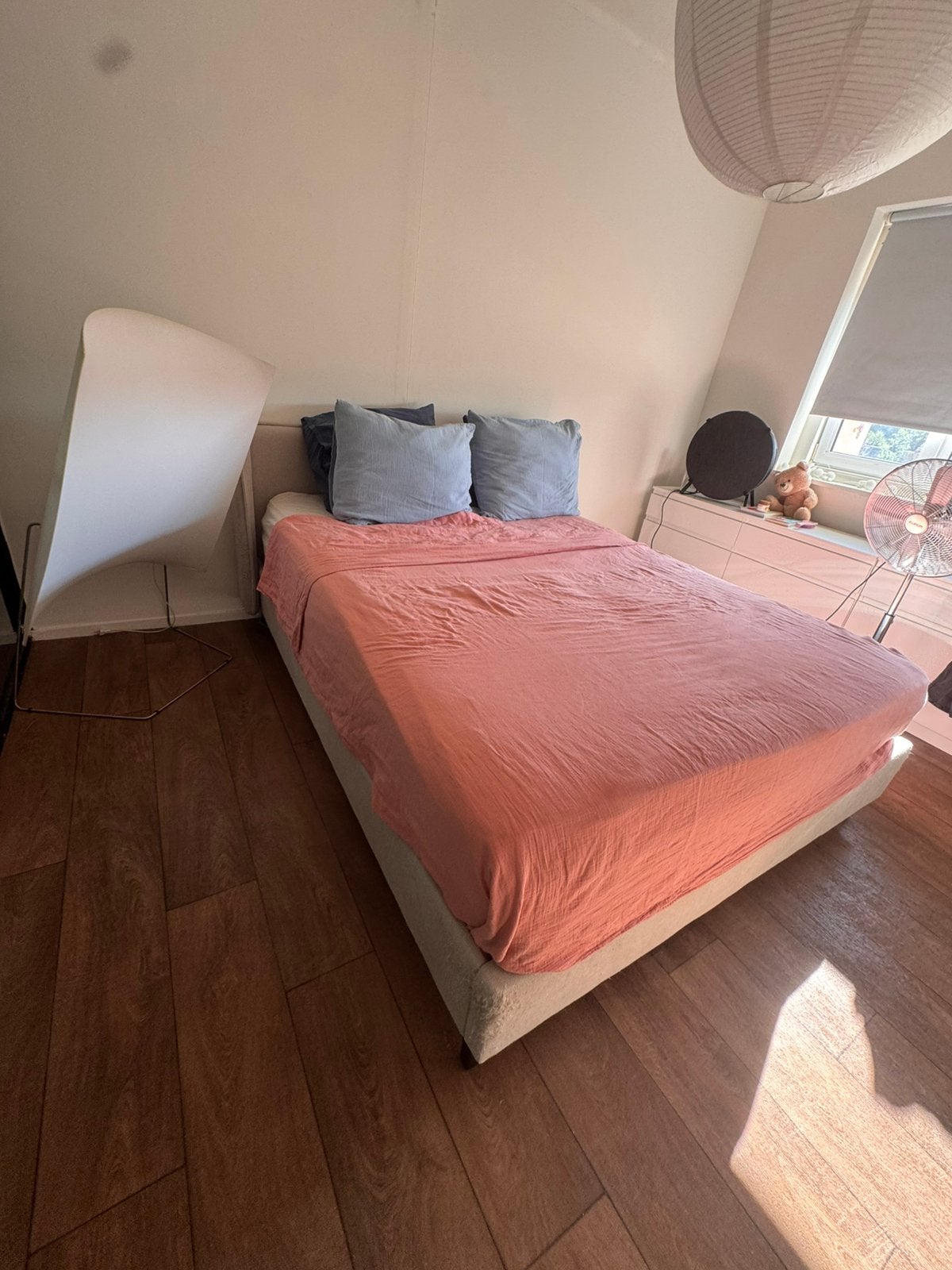 Gratis crème tweepersoonsbed 160x200 excl matras, Ophalen, Gebruikt, Tweepersoons, 160 cm