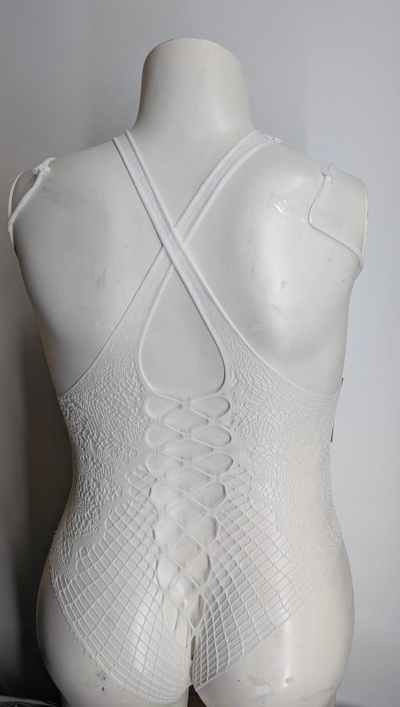 Sexy witte body met open kruis - Nieuw (2609*), Wit, Ophalen of Verzenden, Onbekend, Onbekend