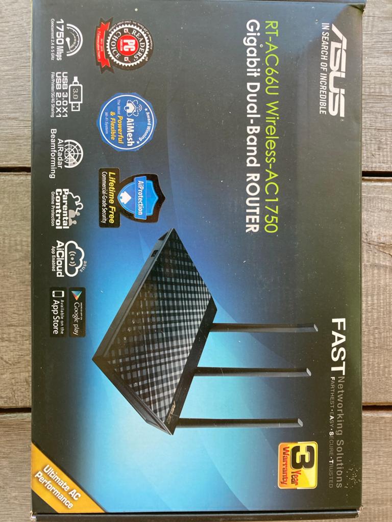 ASUS RT-AC66U B1 Wireless-AC1750 Dual-Band Gigabit Router, Computers en Software, Routers en Modems, Ophalen of Verzenden, Gebruikt