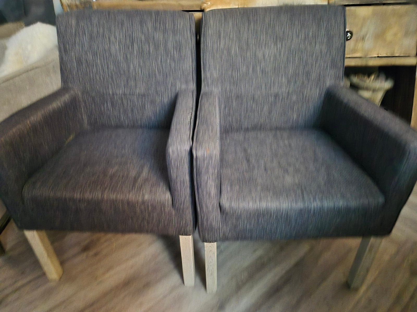 4 grijze eetkamerstoelen, Ophalen, Gebruikt, Minder dan 75 cm, Minder dan 150 cm