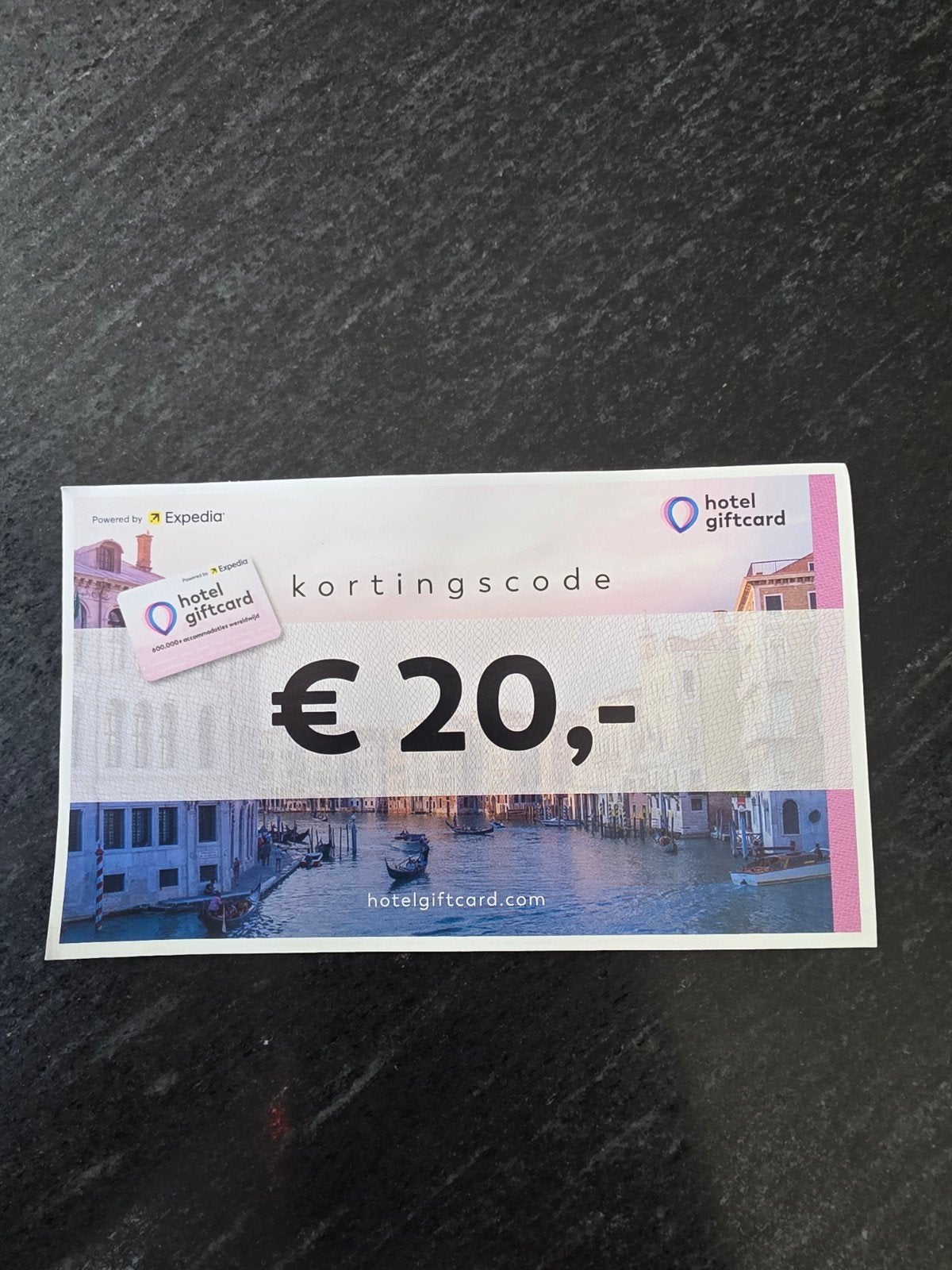 Hotel giftcard 20 euro, Tickets en Kaartjes, Eén persoon, Kortingsbon