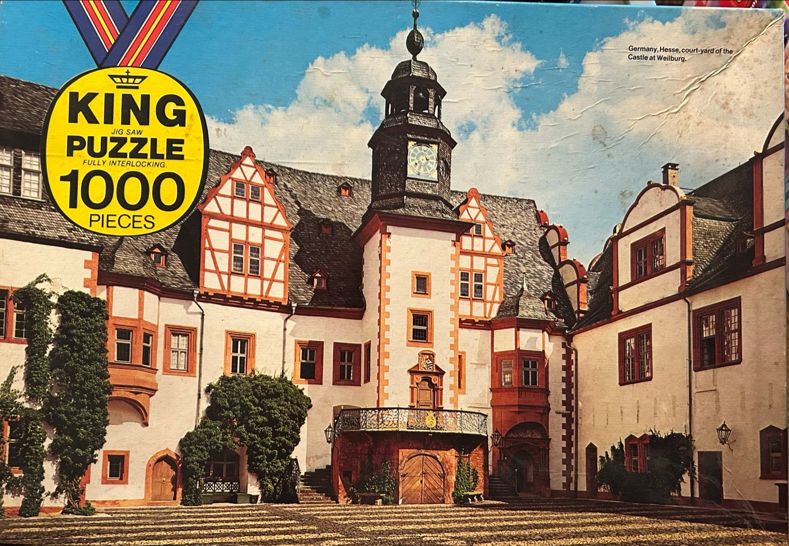King Puzzel 1000 stukjes - Kasteel Weilburg, Ophalen of Verzenden, 500 t/m 1500 stukjes, Gebruikt, Legpuzzel