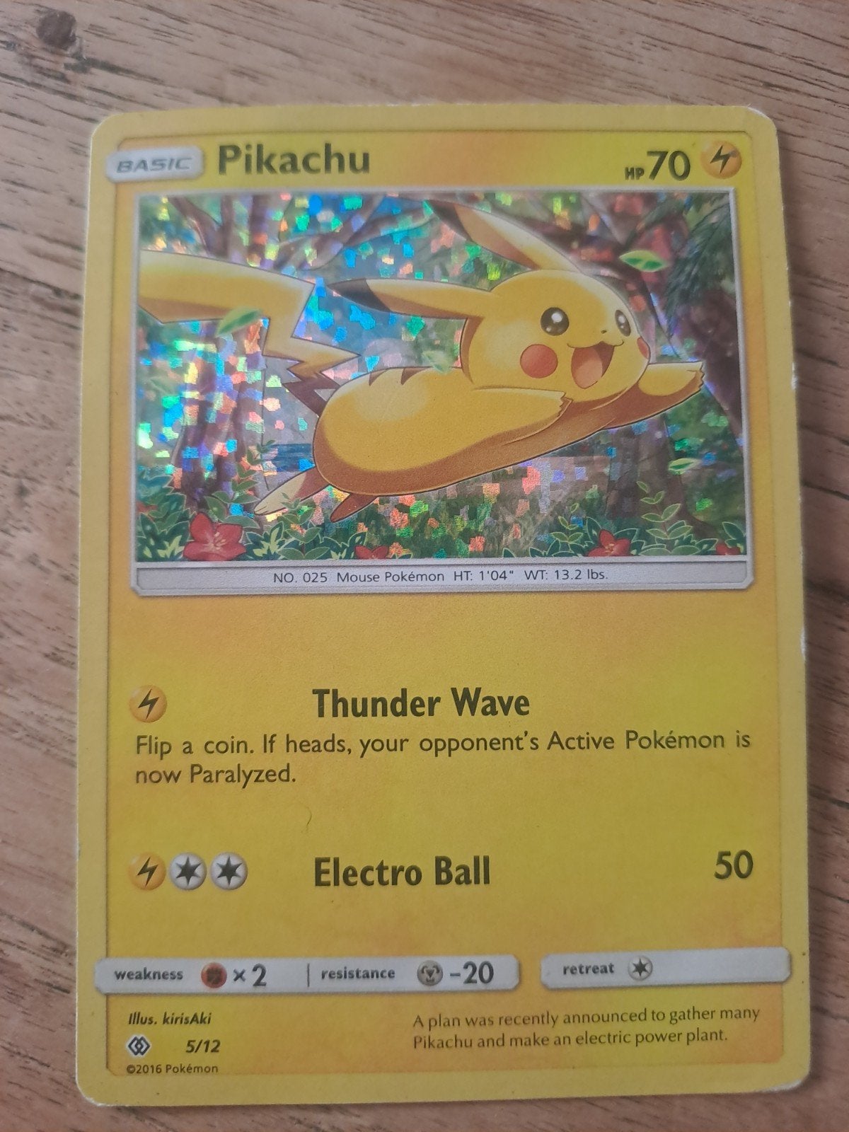 Pikachu Pokémon Kaart - Foil - 2016, Ophalen of Verzenden