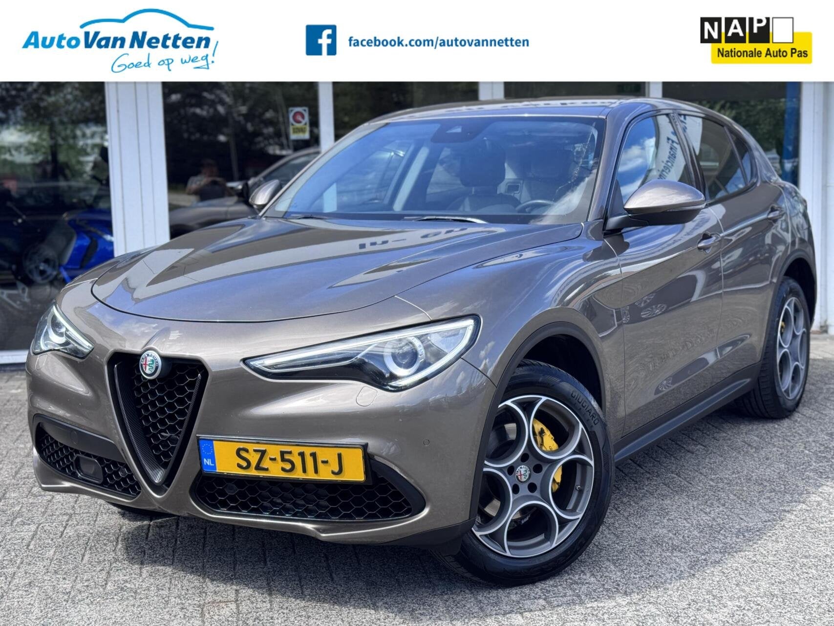 Alfa Romeo Stelvio 2.0 T 200pk Automaat AWD Super,Clima,Crui, Auto's, Automaat, Leder en Stof, Vierwielaandrijving, 1600 kg