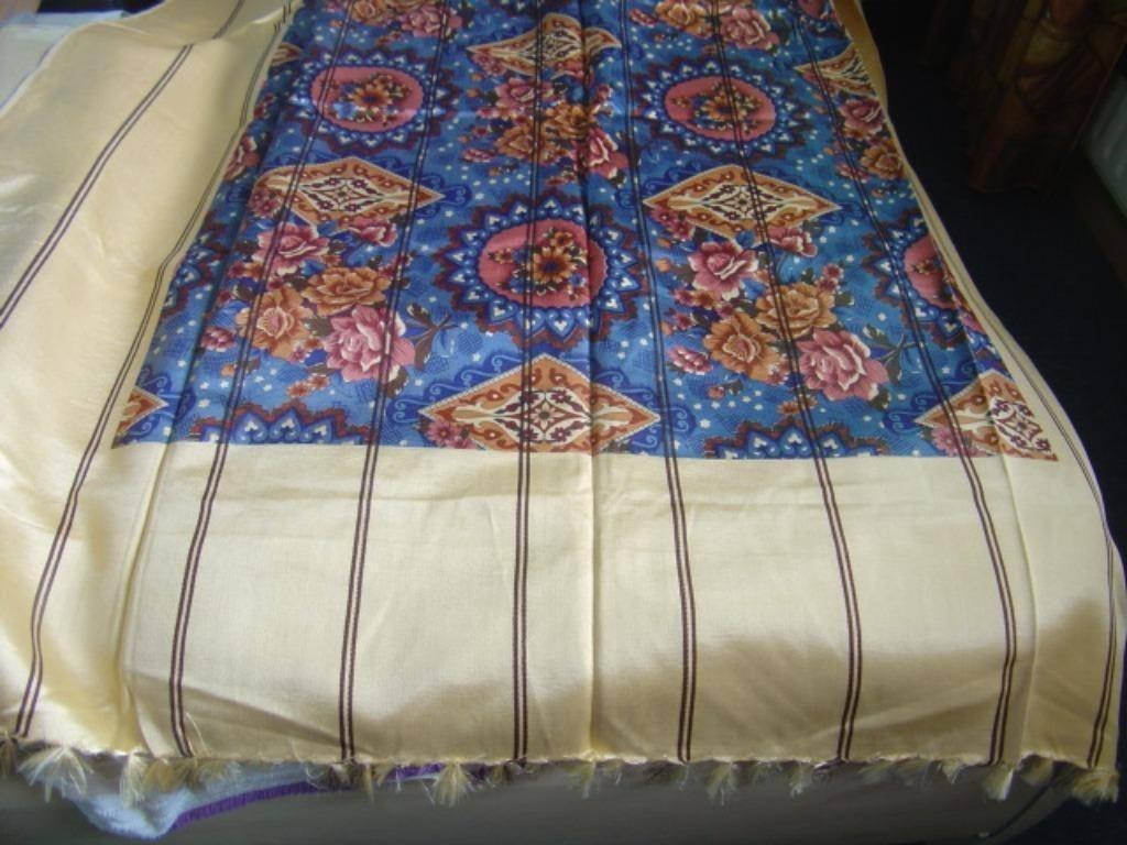 Mooie gekleurde bed sprei met patroon uit India, Huis en Inrichting, Ophalen of Verzenden, Zo goed als nieuw, Tweepersoons, Overige typen