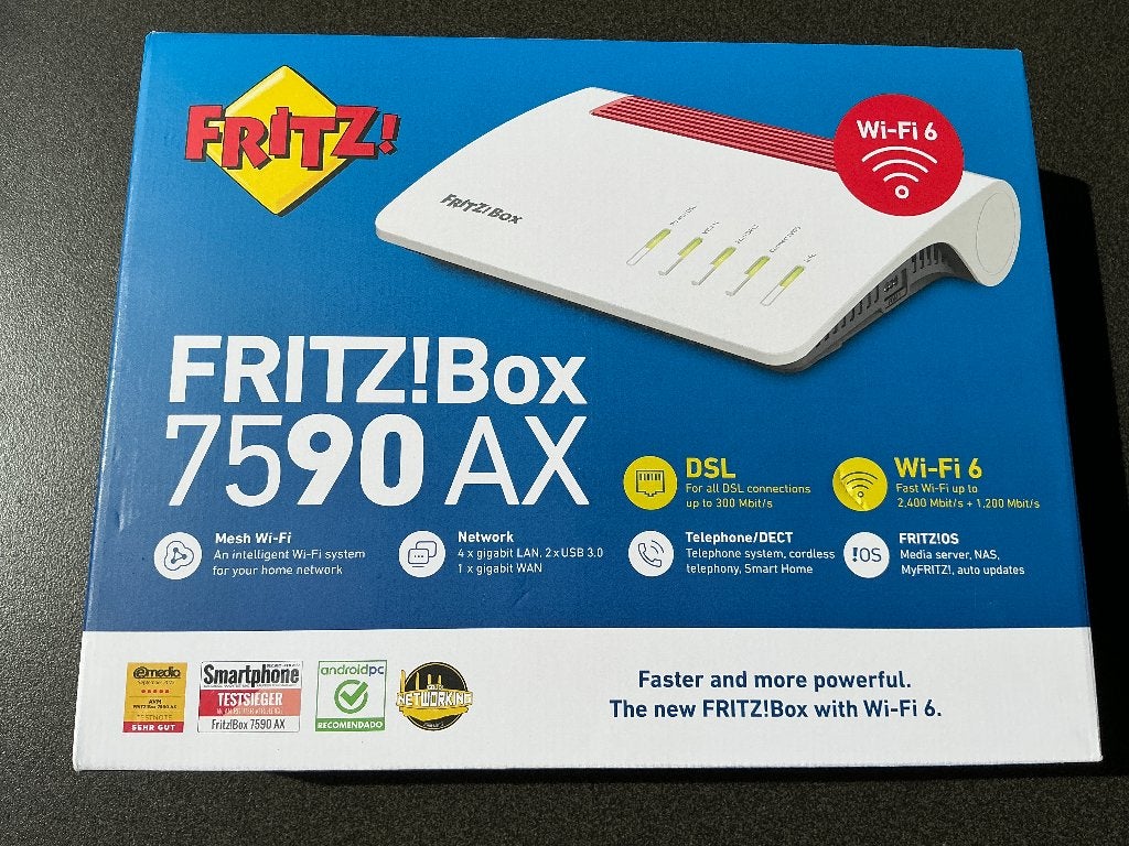 Fritz!box 7590 AX v2 Mesch en wifi 6 internet router geseald, Ophalen of Verzenden, Nieuw, Router met modem, FritzBox Fritz!Box