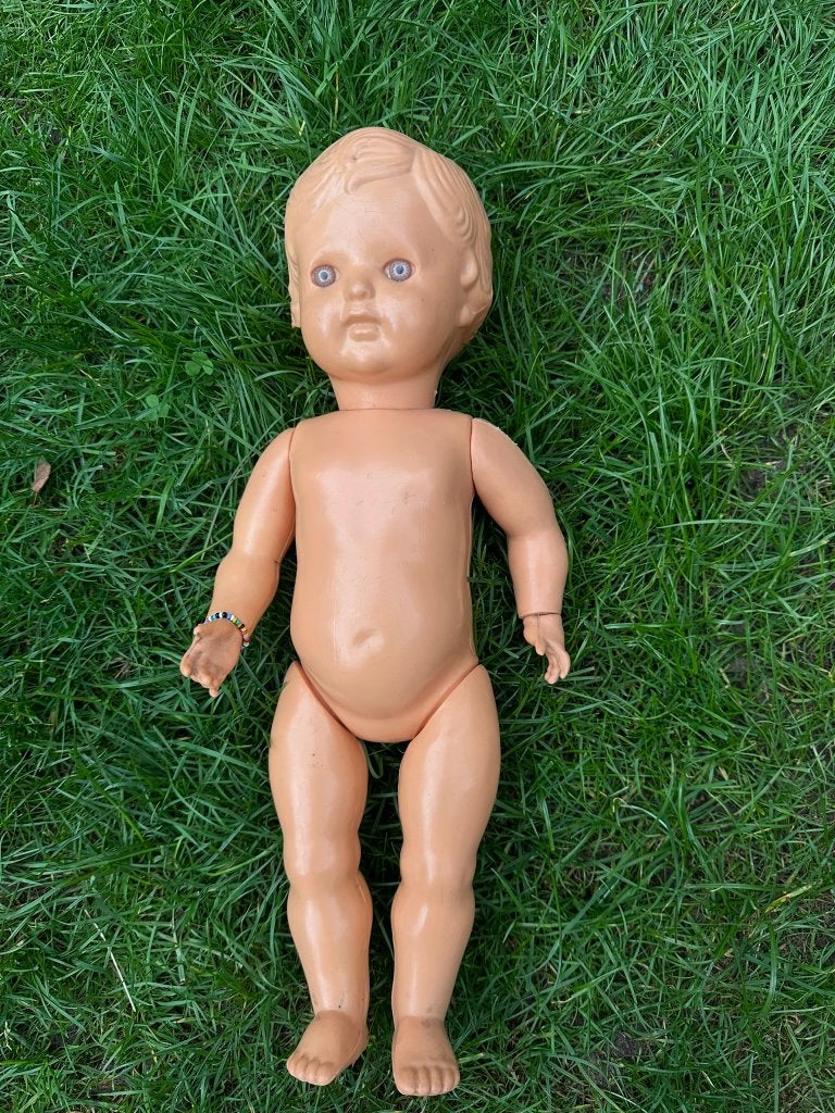 vintage pop 48 cm, Ophalen of Verzenden, Zo goed als nieuw, Pop