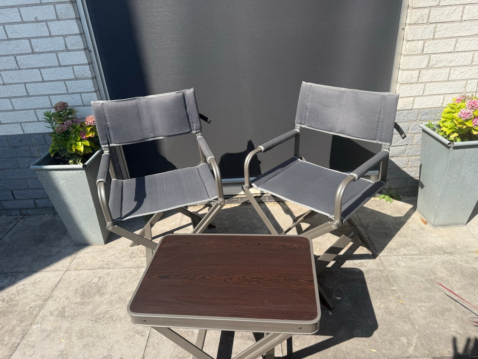 Westfield Outdoor Regisseursstoelen met krukje en tafelblad, Ophalen, Gebruikt, Campingstoel