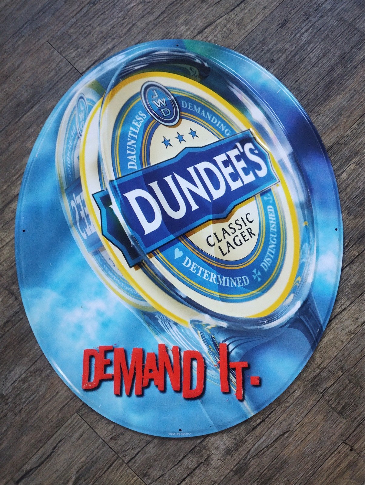 Dundee's bier reclamebord, Verzamelen, Biermerken, Zo goed als nieuw, Reclamebord, Plaat of Schild, Overige merken, Ophalen of Verzenden