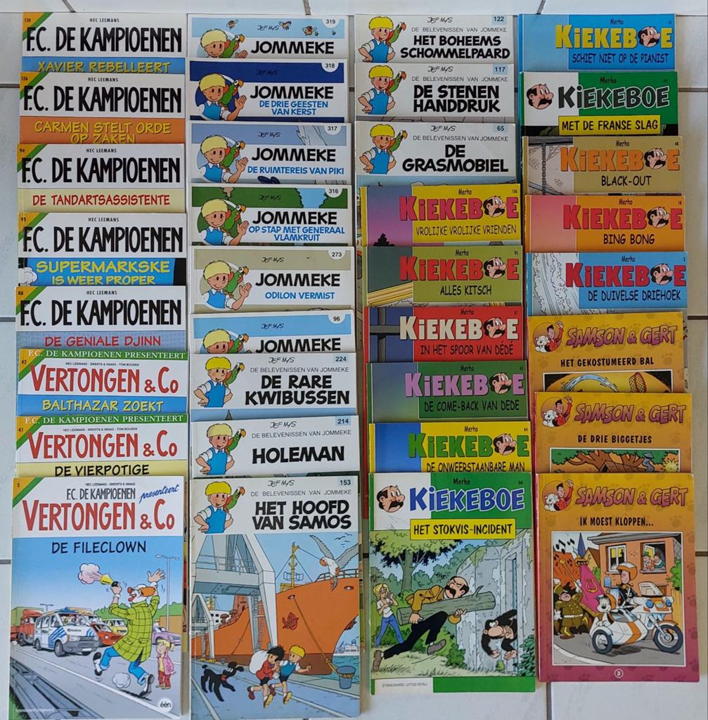 Strips Kiekeboe Jommeke Samson en Gert Fc De Kampioenen, Meerdere stripboeken, Ophalen of Verzenden, Zo goed als nieuw