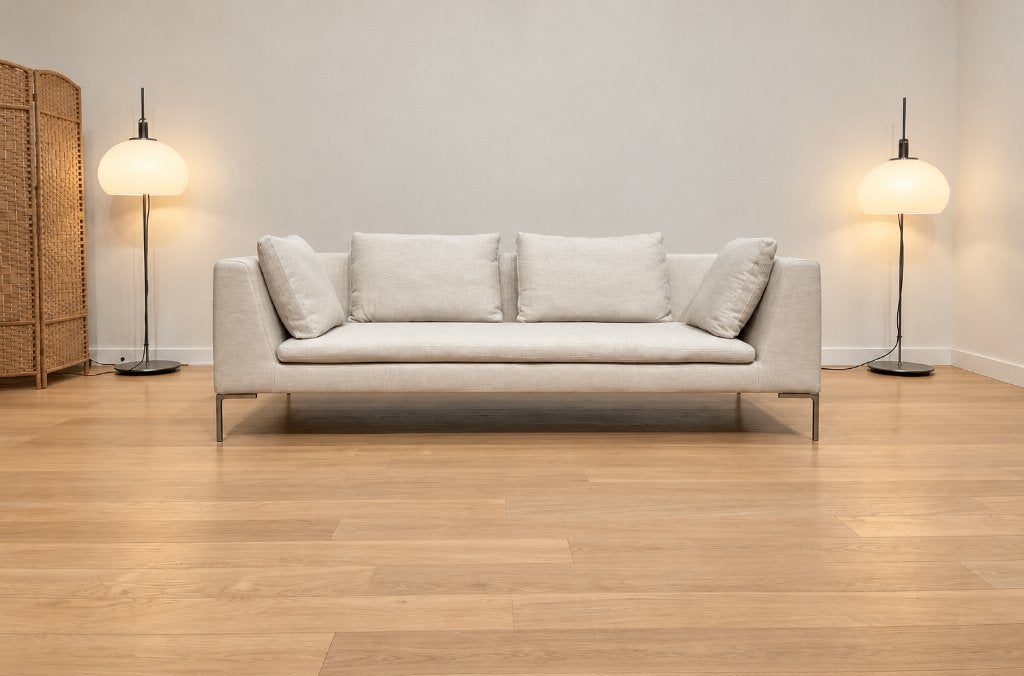 NIEUW B&B Italia Charles 3-Zits Ecru + GARANTIE | NP €9.500, Design Bank Bankstel Zetel 3-Zits B&B Italia, 75 tot 100 cm, Www.designplaats.nl
