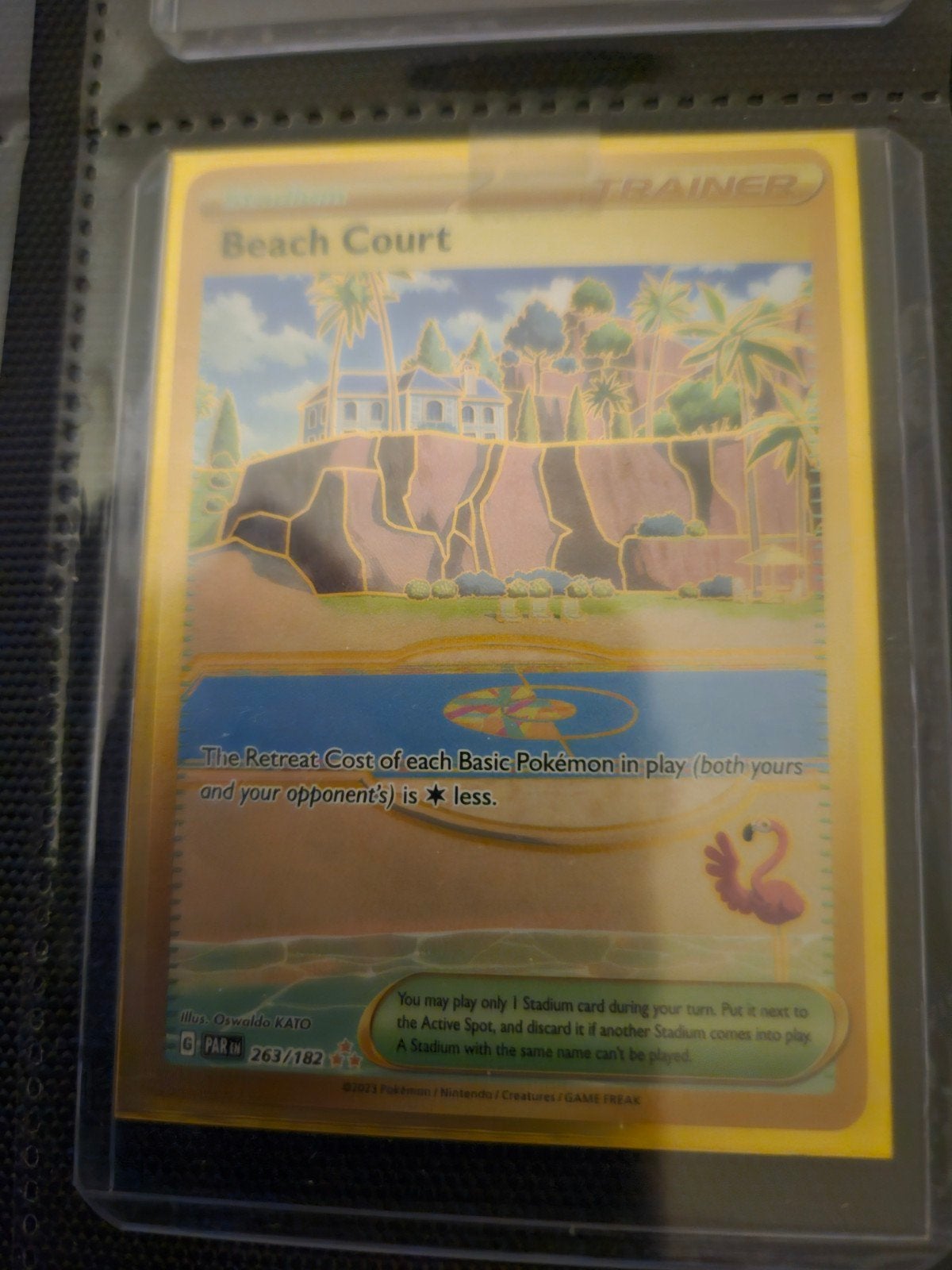 Pokemon Beach Court 263/182 Paradox Rift, Ophalen of Verzenden, Zo goed als nieuw, Losse kaart, Foil