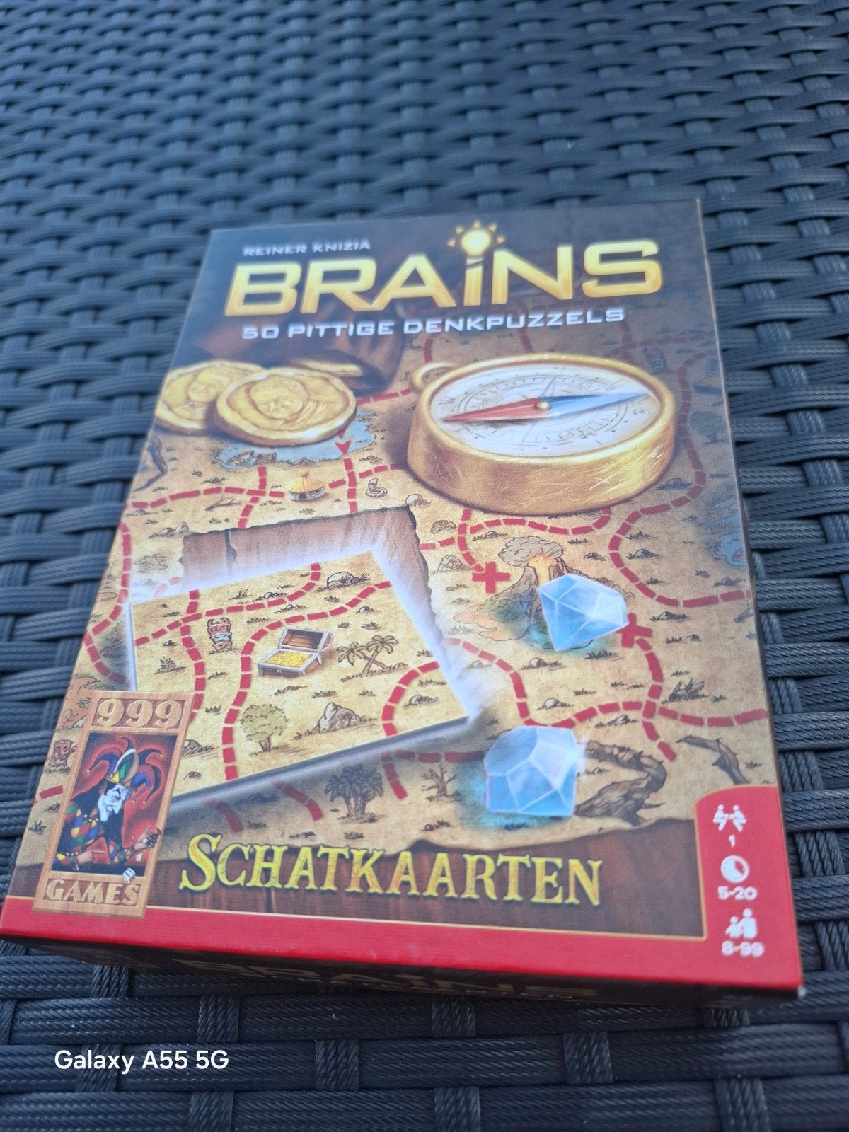 Brains Schatkaarten - 50 pittige denkpuzzels, Een of twee spelers, Zo goed als nieuw, 999 Games, Klantenservice@999games.nl