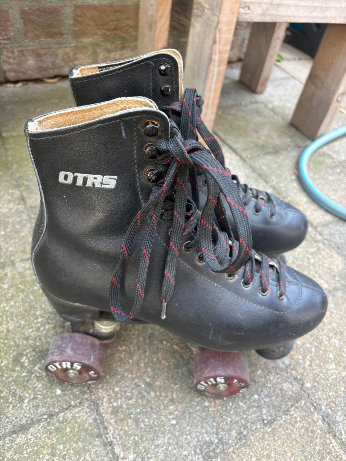 Retro OTRS leren rolschaatsen / Quad skates - zwart, Ophalen of Verzenden, Overige typen