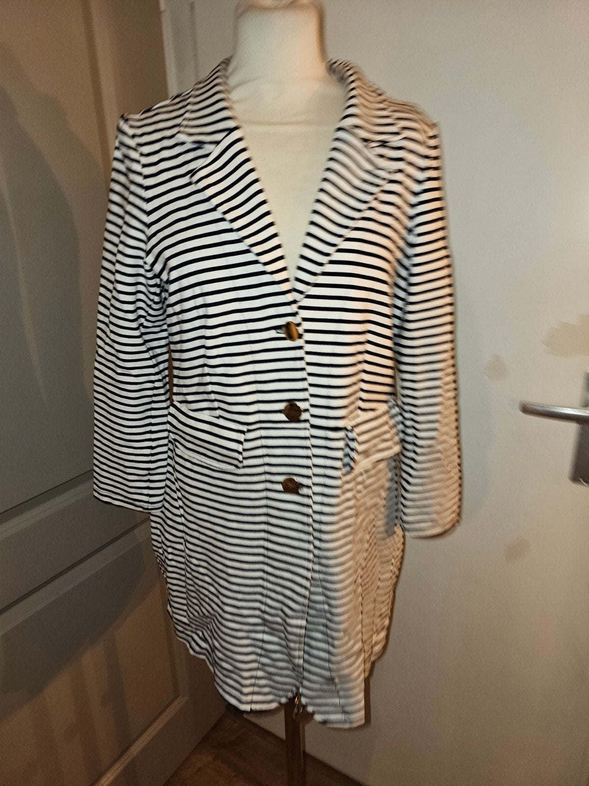 Lange gestreepte blazer maat L studio anneloes, Ophalen of Verzenden, Zo goed als nieuw, Maat 38/40 (M)