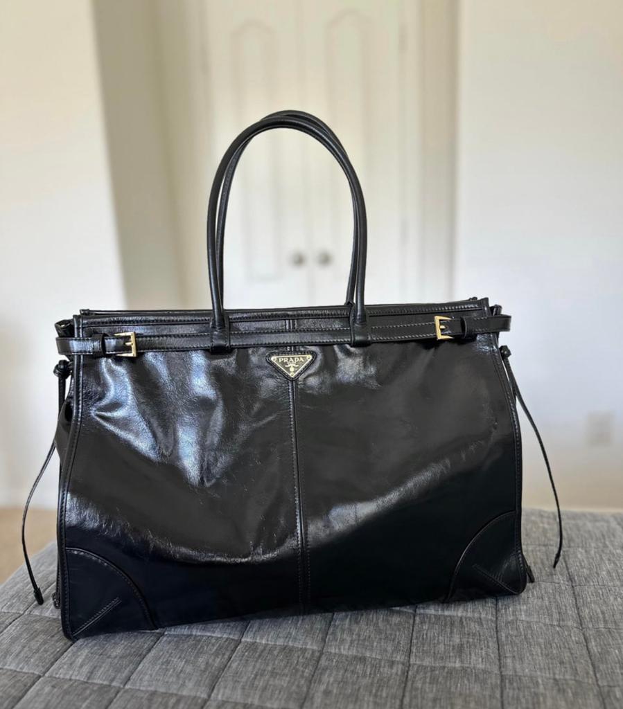 Prada Bonnie Large Tas Bag, Sieraden, Tassen en Uiterlijk, Tassen | Damestassen, Ophalen of Verzenden, Zwart