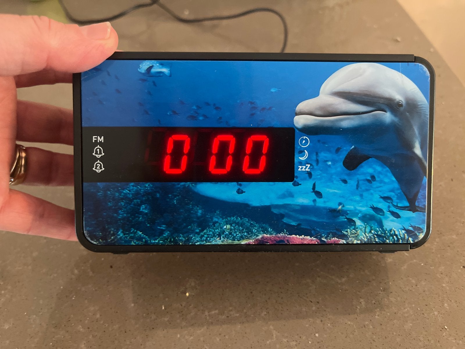 Bigben RR16 Wekkerradio met dolfijn thema kinder wekker, Ophalen of Verzenden, Zo goed als nieuw, Digitaal