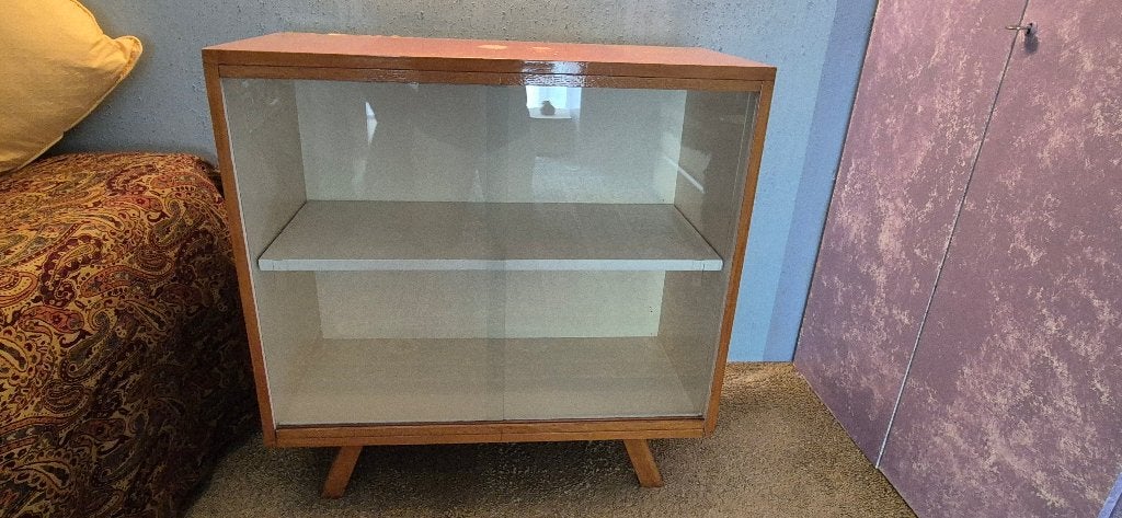 Vitrine kast vintage mid century, Huis en Inrichting, Kasten | Vitrinekasten, Ophalen, Mid century vintage, Gebruikt, 50 tot 100 cm