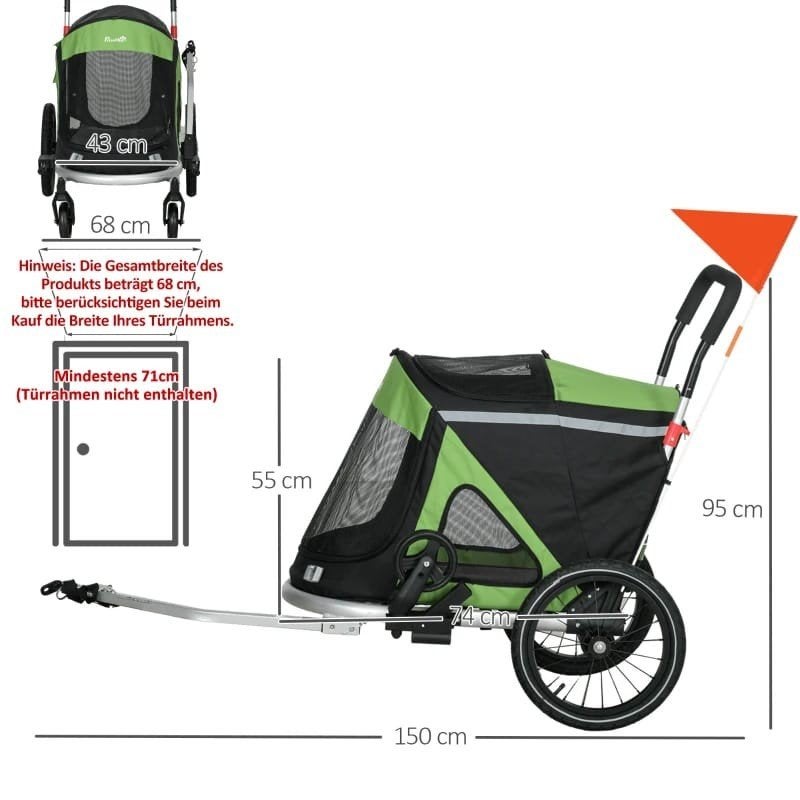 hondenbuggy hondenkar fietskar nieuw, Ophalen of Verzenden, Nieuw