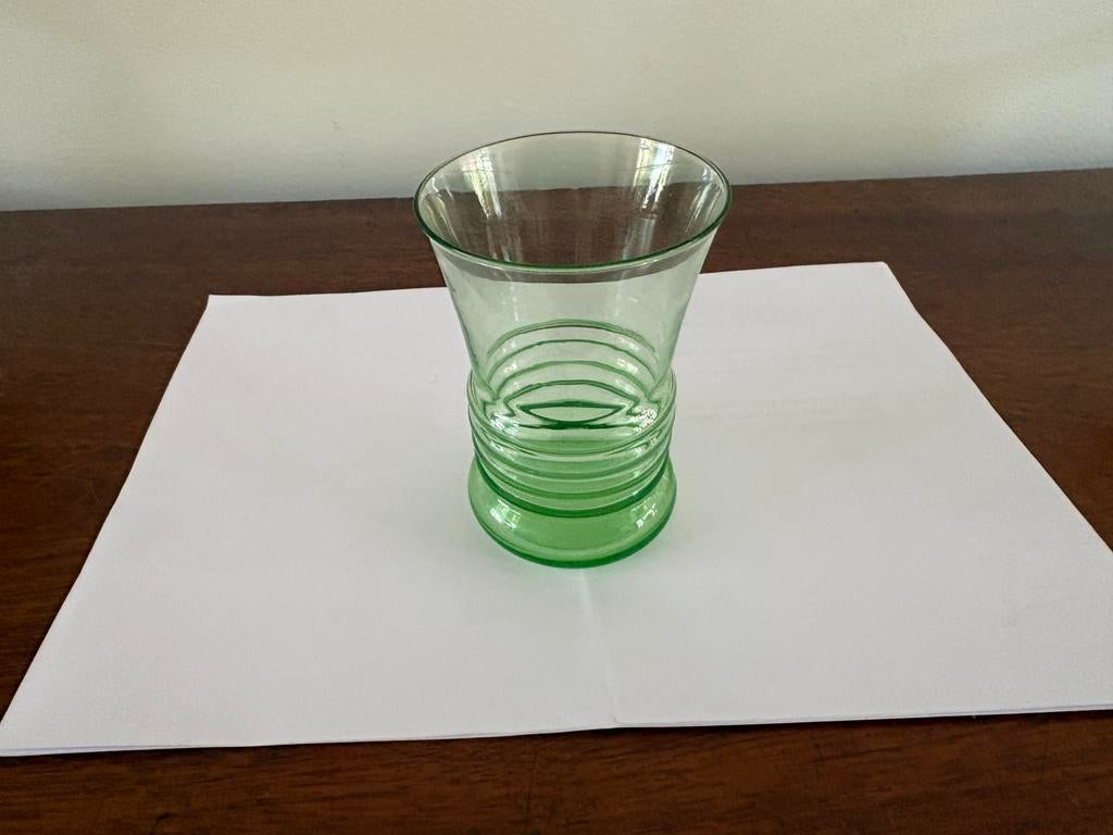 Vaasje water glas Anna Groen Copier Leerdam, Antiek en Kunst, Ophalen of Verzenden