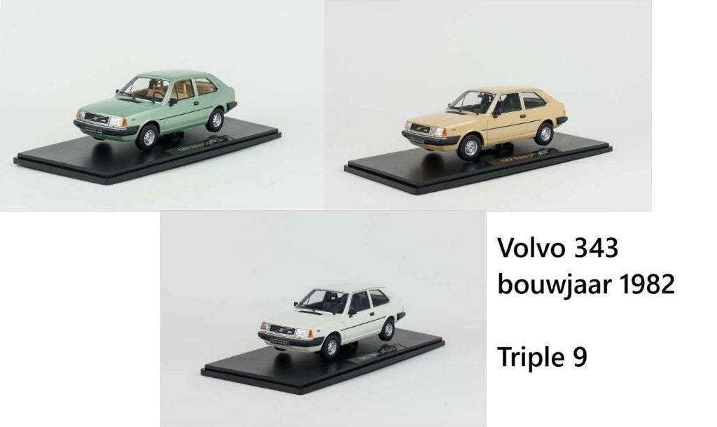 Nieuwe Modelauto Volvo 343 Wit of Beige of Groen Triple 9, Overige merken, Auto, Nieuw, Ophalen of Verzenden