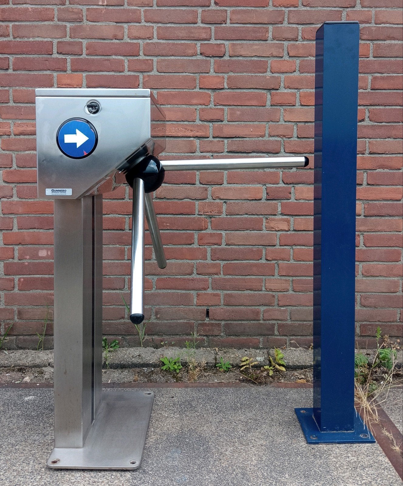 Zeer nette RVS Gunnebo touniquet voor gecontroleerde toegang, Ophalen