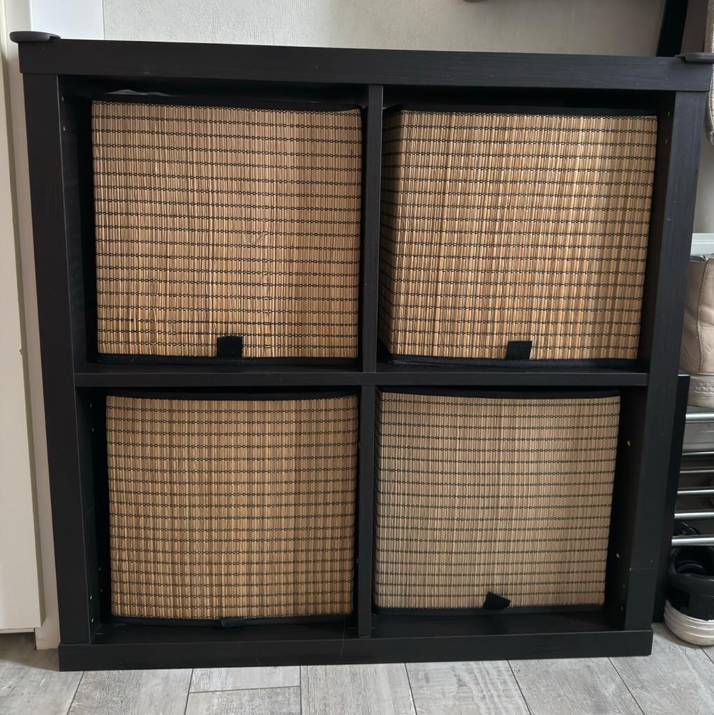 Kallax kast met manden, Huis en Inrichting, Ophalen, Gebruikt, 50 tot 100 cm, Minder dan 100 cm