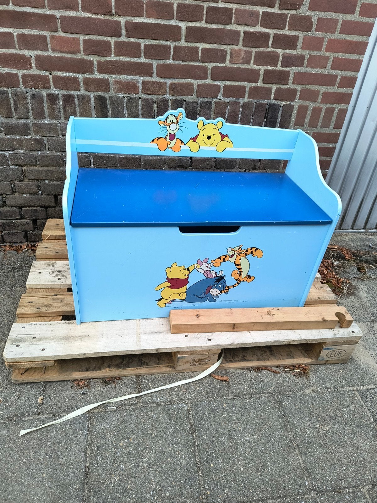 Winnie The Pooh opberg kist, Blauw, Ophalen, Gebruikt, Opbergmeubel