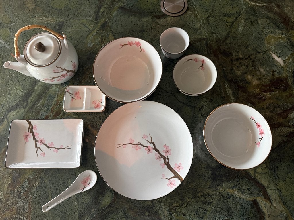 9 Delig Japans handbeschilderd servies, Ophalen, Aziatisch, Overige merken, Nieuw