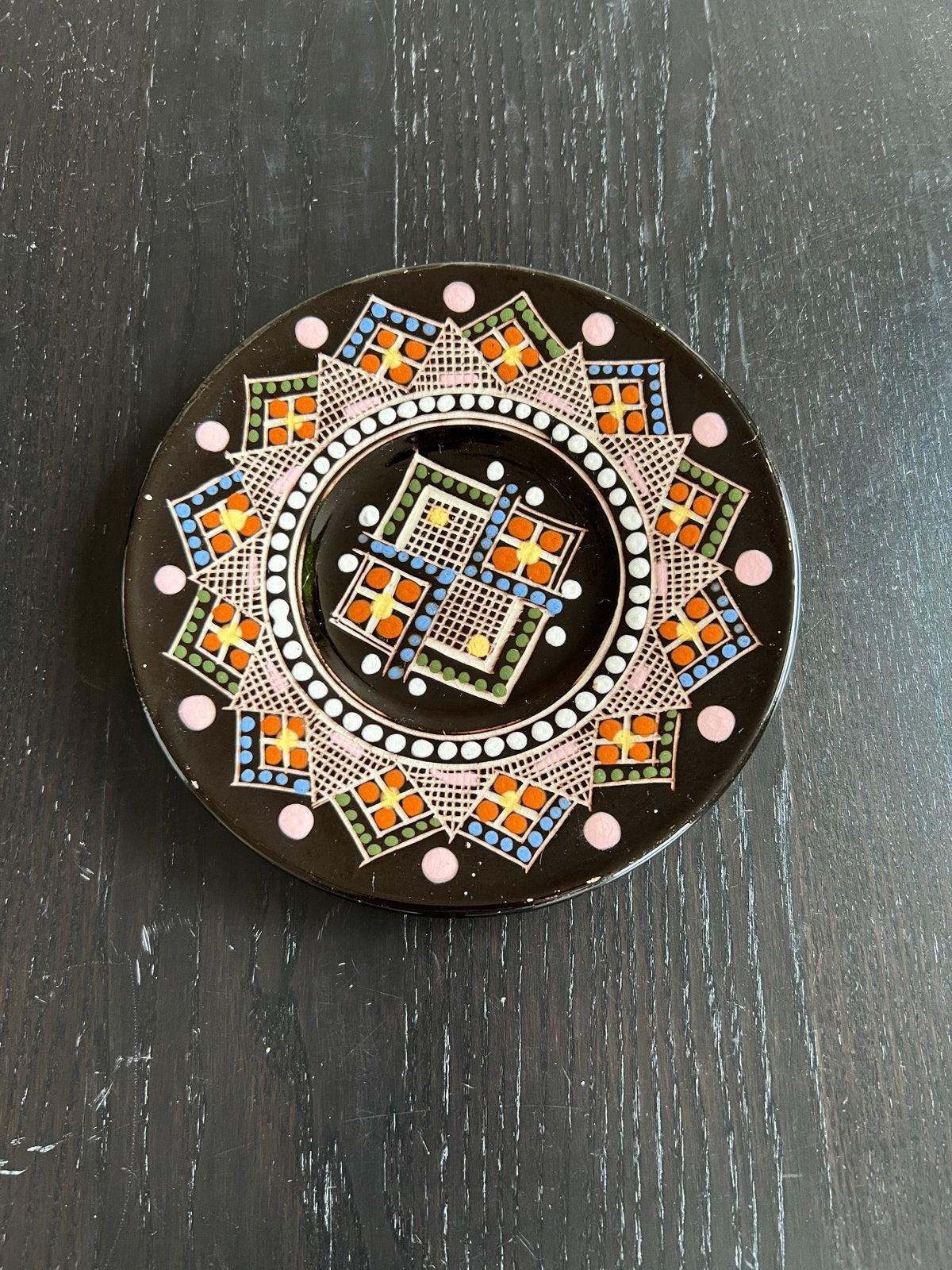 Antiek Keramisch Wandbord Oezjhorod Stijl - 15,5 cm, Ophalen of Verzenden