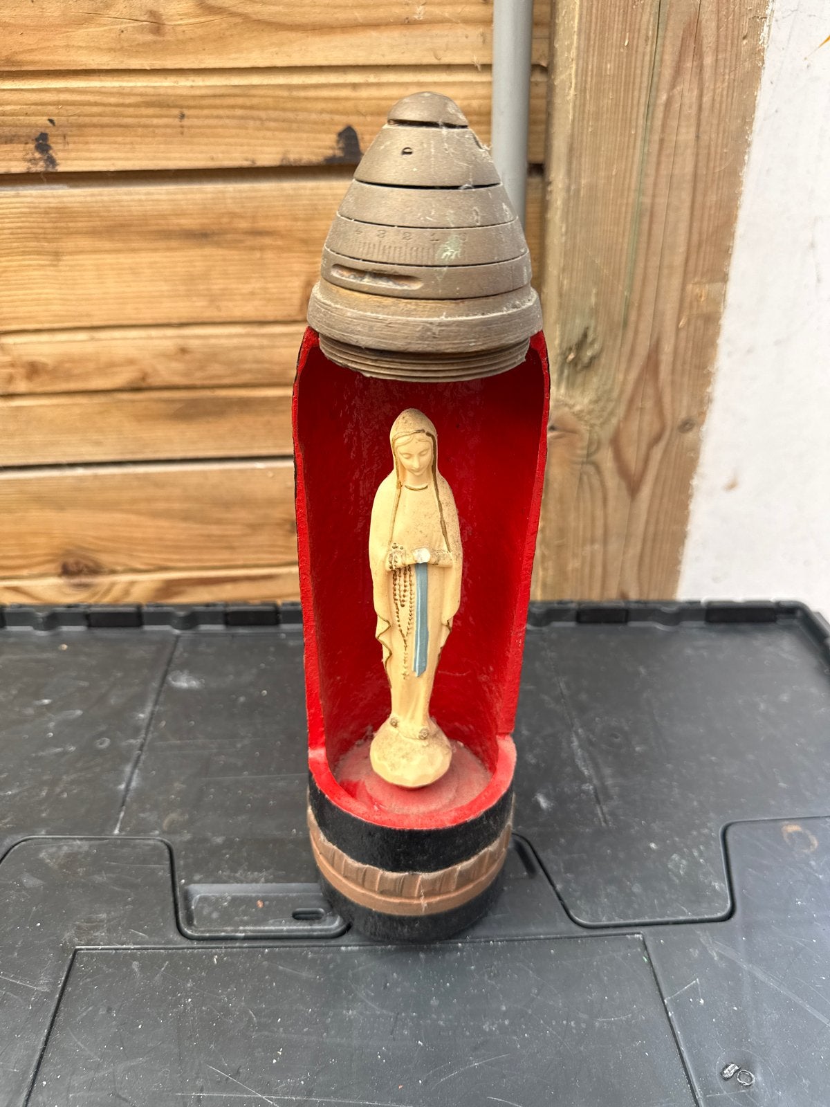 Trench Art WOI: Maria in granaathuls, Antiek en Kunst, Ophalen of Verzenden