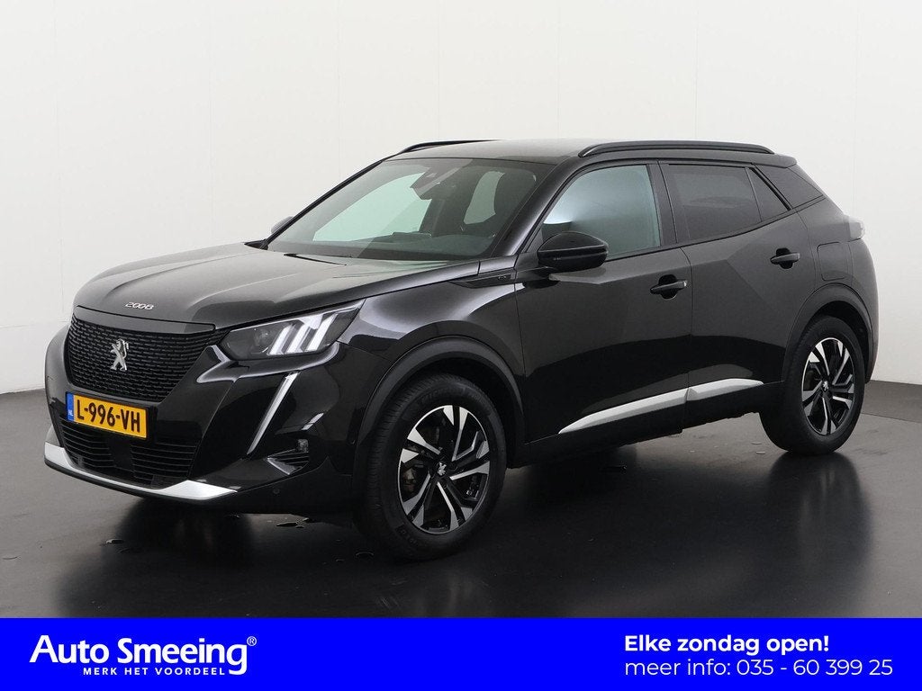 Peugeot e-2008 EV Allure 50 kWh | SOH 92% | Apple/Android Ca, Auto's, Peugeot, 136 pk, Leder en Stof, Zwart, 1523 kg