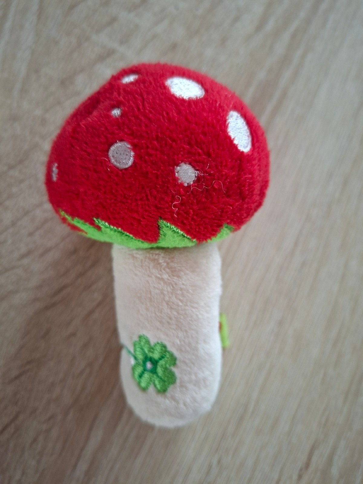 Leuke rammelaar in de vorm van een paddenstoel, Ophalen of Verzenden, Zo goed als nieuw, Rammelaar