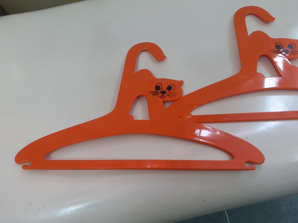jaren 70 vintage design kinder kleerhanger oranje poes retro, Verzamelen, Retro, Ophalen of Verzenden, Overige typen