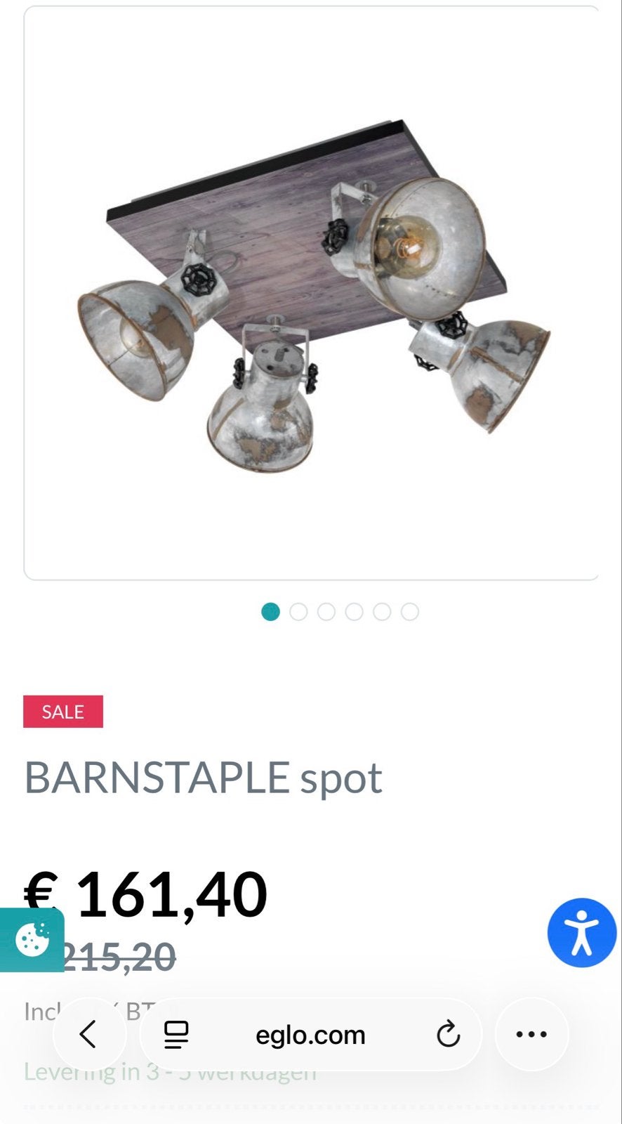 BARNSTAPLE spot Plafondlamp - Industrieel Design, Zilver, Verstelbaar, Nieuw, Plafondspot