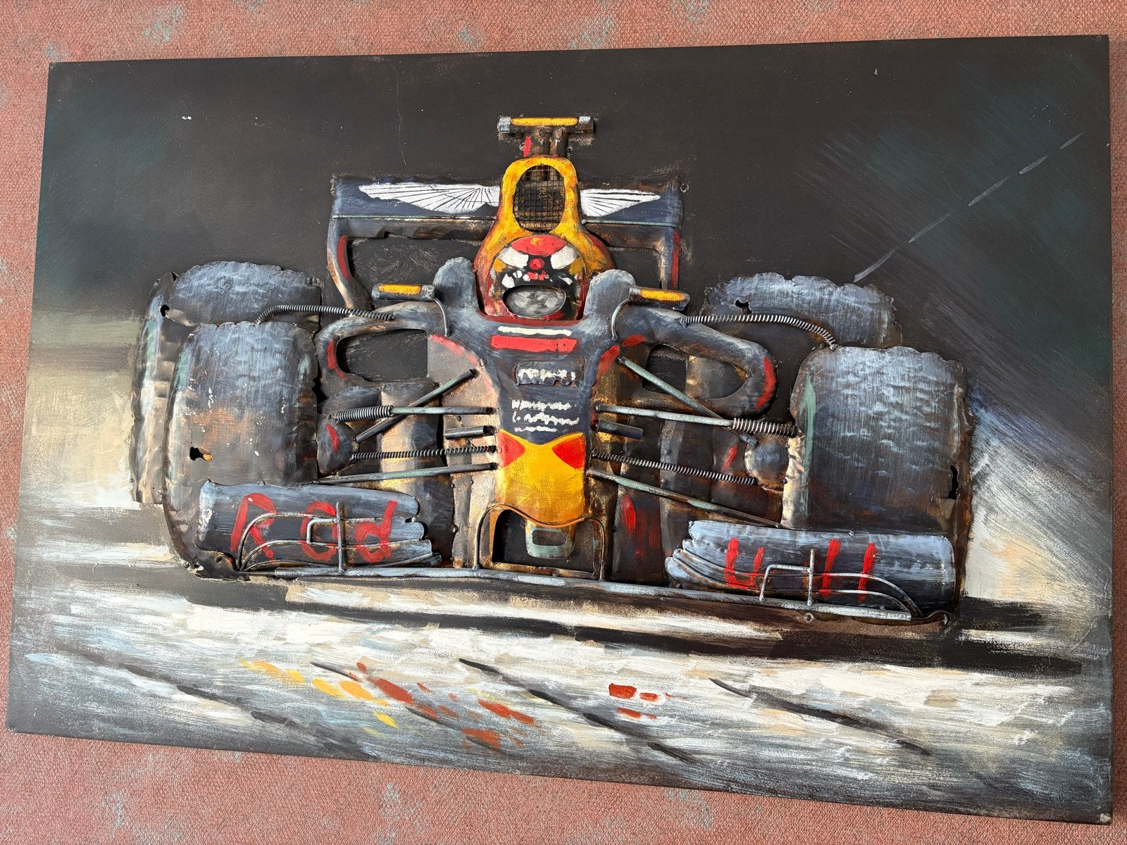 Uniek Metalen Formule 1 Schilderij - 3D Effect, Ophalen