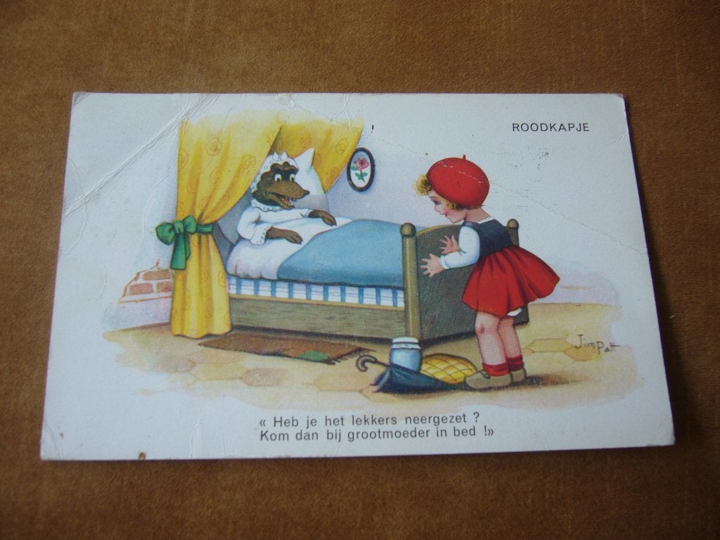 ROODKAPJE MET LEUKE TEKST 1940, Ophalen of Verzenden, 1920 tot 1940, Gelopen, Noord-Brabant