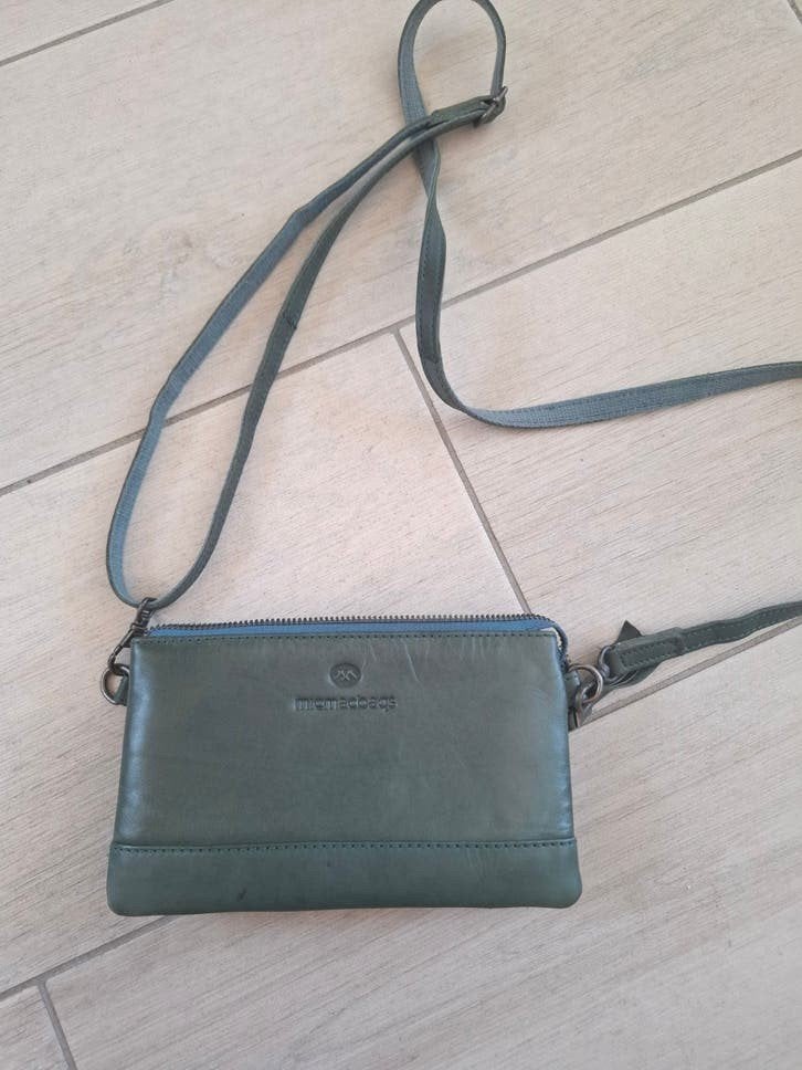 MICMACBAGS leren crossbodytas schoudertas tas groen, Overige merken, Ophalen of Verzenden, Zo goed als nieuw, Leer