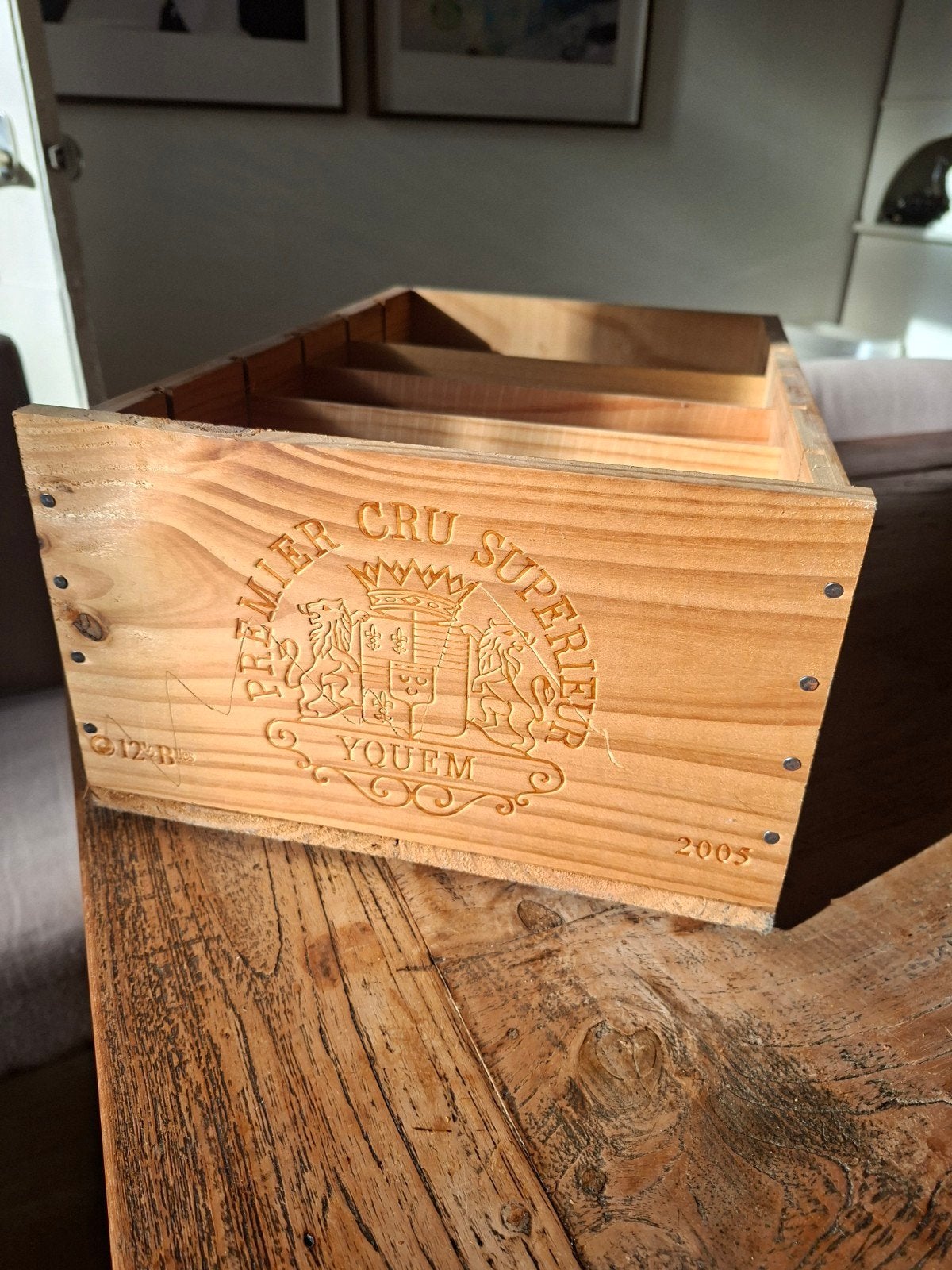 Château d'Yquem 2005 Houten Wijnkist - Premier Cru Supérieur, Ophalen, Gebruikt, Frankrijk, Overige typen