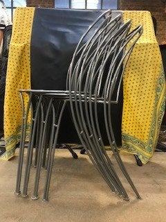 Ijzerstoelen tuinstoelen, Ophalen of Verzenden, Gebruikt, Kunststof, Stapelbaar
