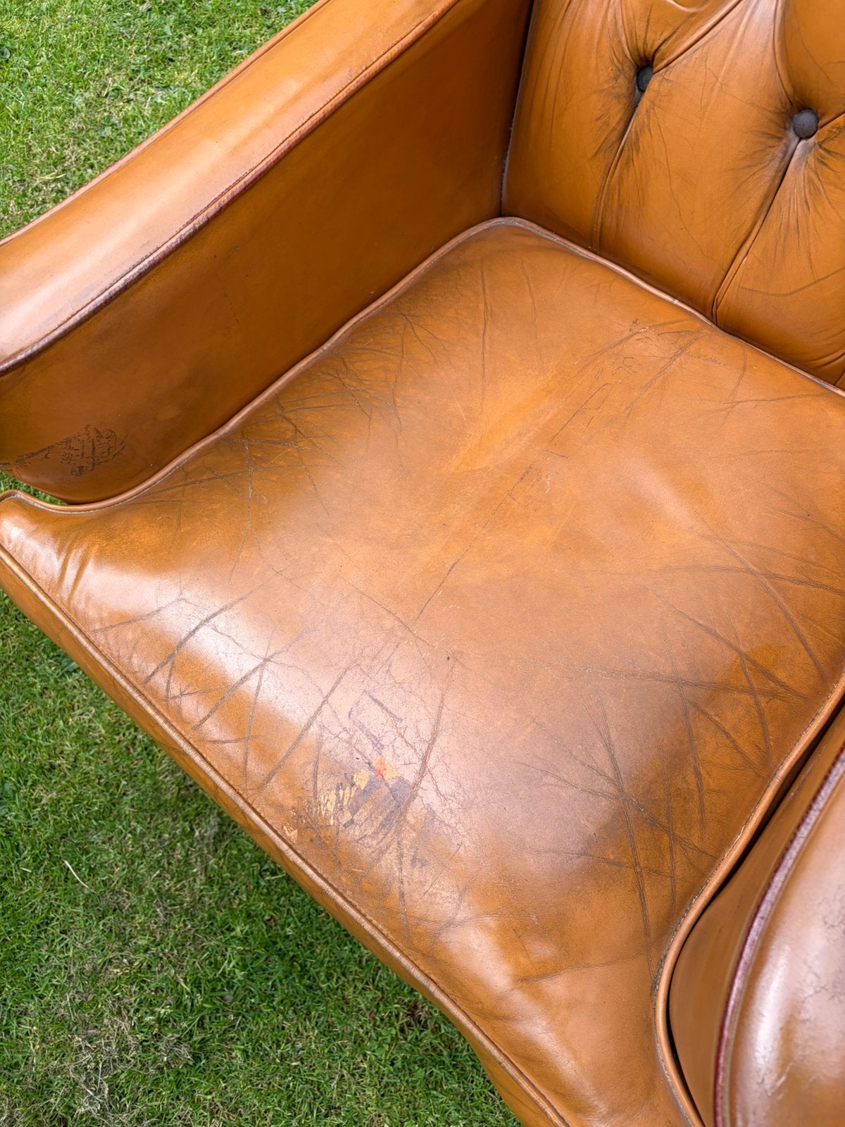 Leren fauteuil, Huis en Inrichting, Banken | Sofa's en Chaises Longues, Ophalen, Gebruikt, Eenpersoons, 75 tot 100 cm