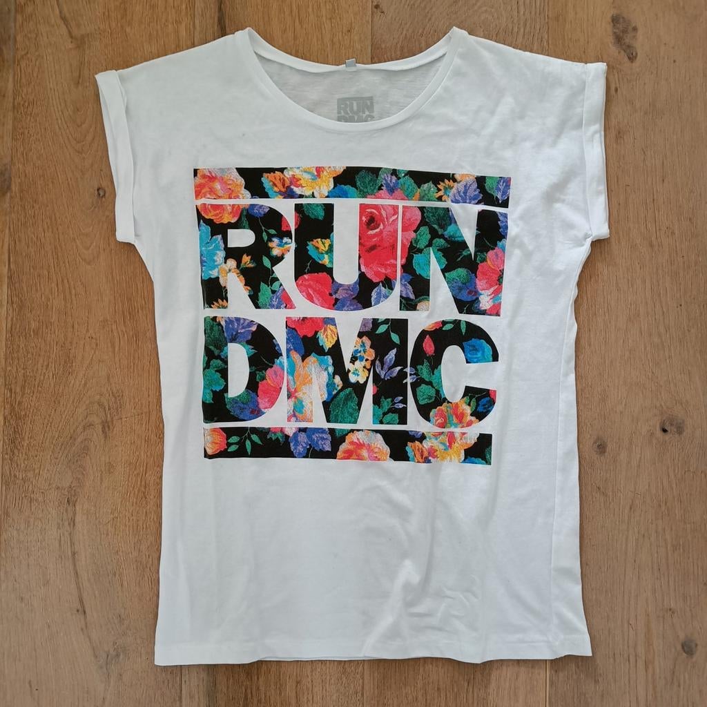Run Dmc T-shirt maat S, Ophalen of Verzenden, Zo goed als nieuw, Wit, Korte mouw