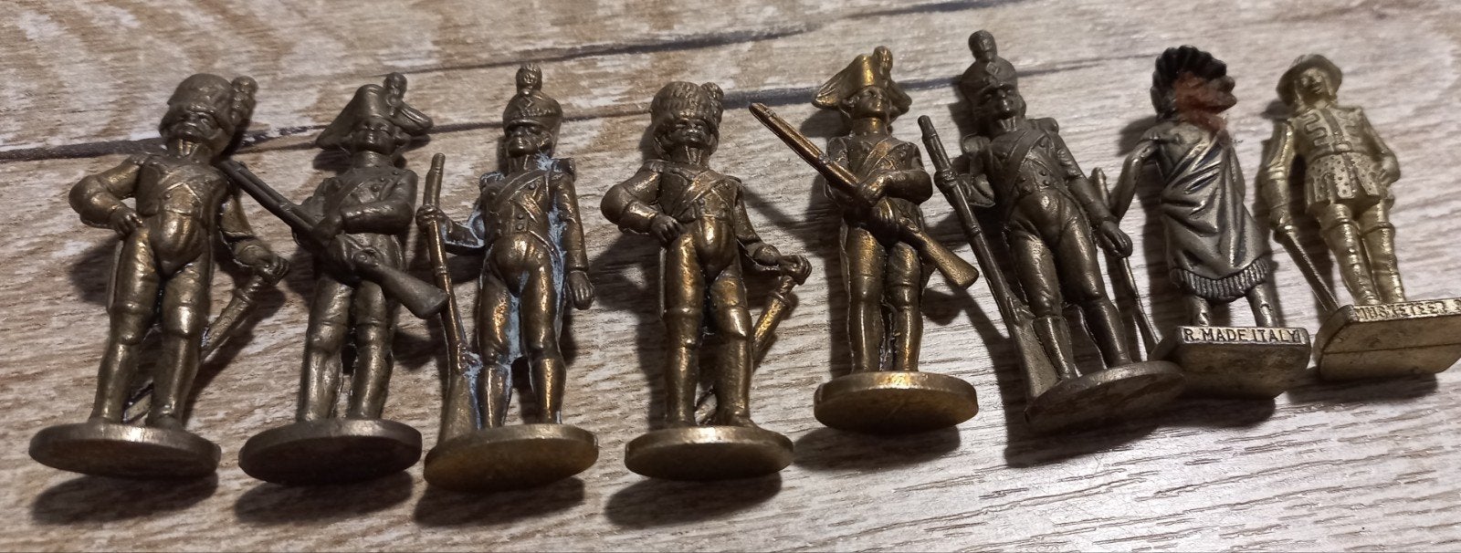 Set van 8 vintage tinnen soldaatjes, Ophalen of Verzenden
