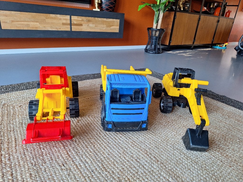 Grote speelgoedvoertuigen: graafmachine, kiepwagen, shovel, Kinderen en Baby's, Ophalen of Verzenden, Zo goed als nieuw