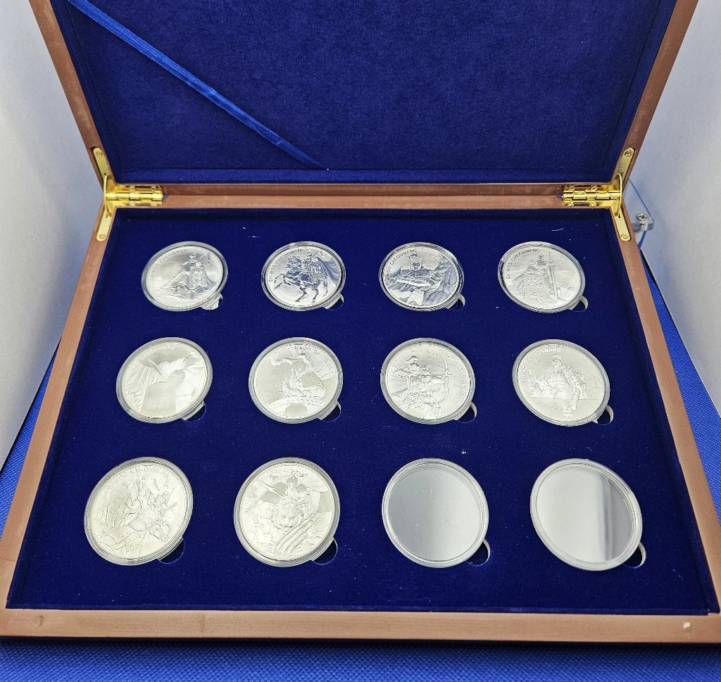 (A344) South Korea SERIE CHIWOO CHEONWANG 10X ONE OUNCE, Ophalen of Verzenden, Centraal-Azië, Setje, Zilver