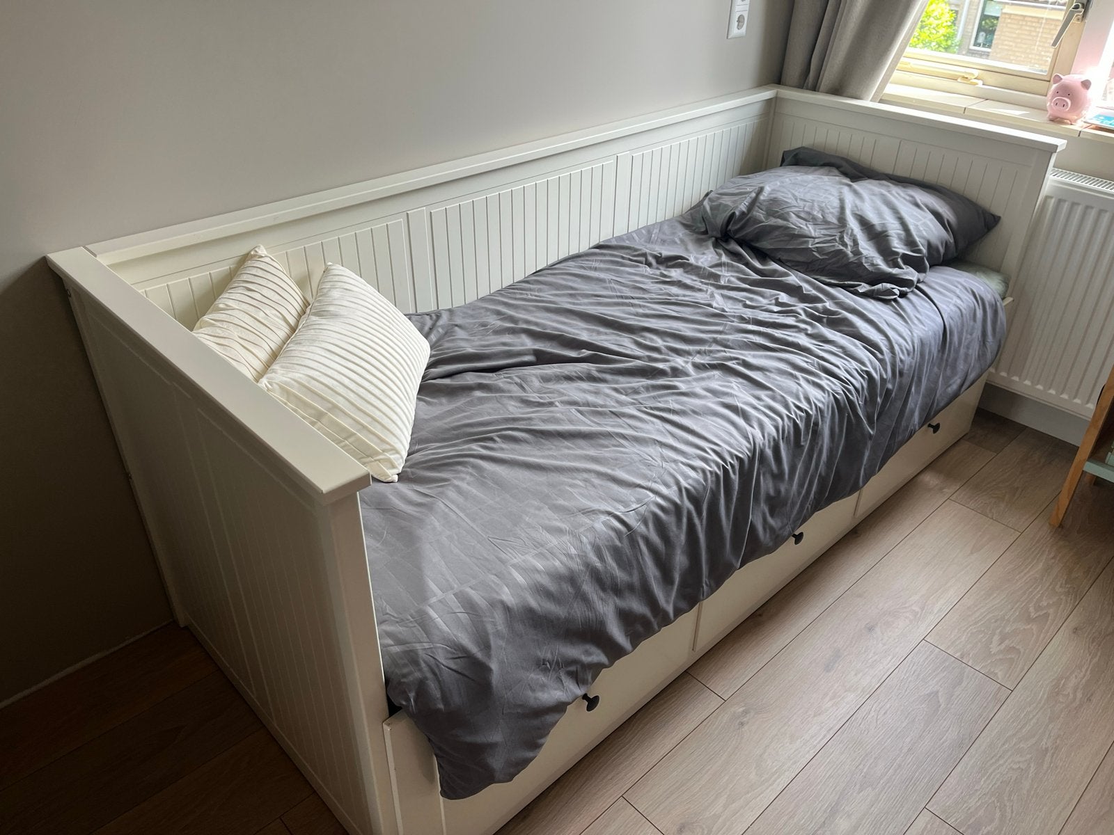IKEA Hemnes Bedbank met 3 lades - Wit, Ophalen, Gebruikt, Eenpersoons, Wit